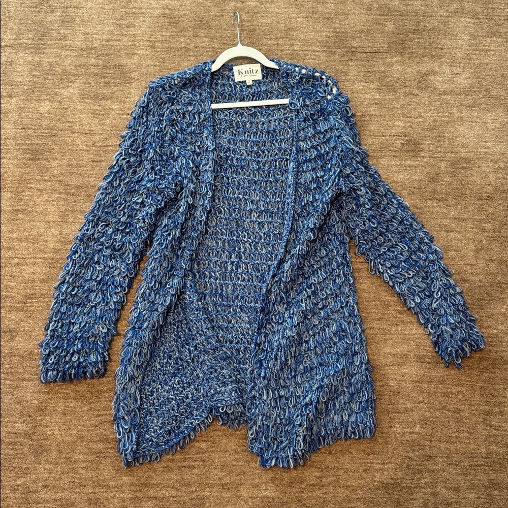 Blue Knit Open Cardigan bye for love and lemons